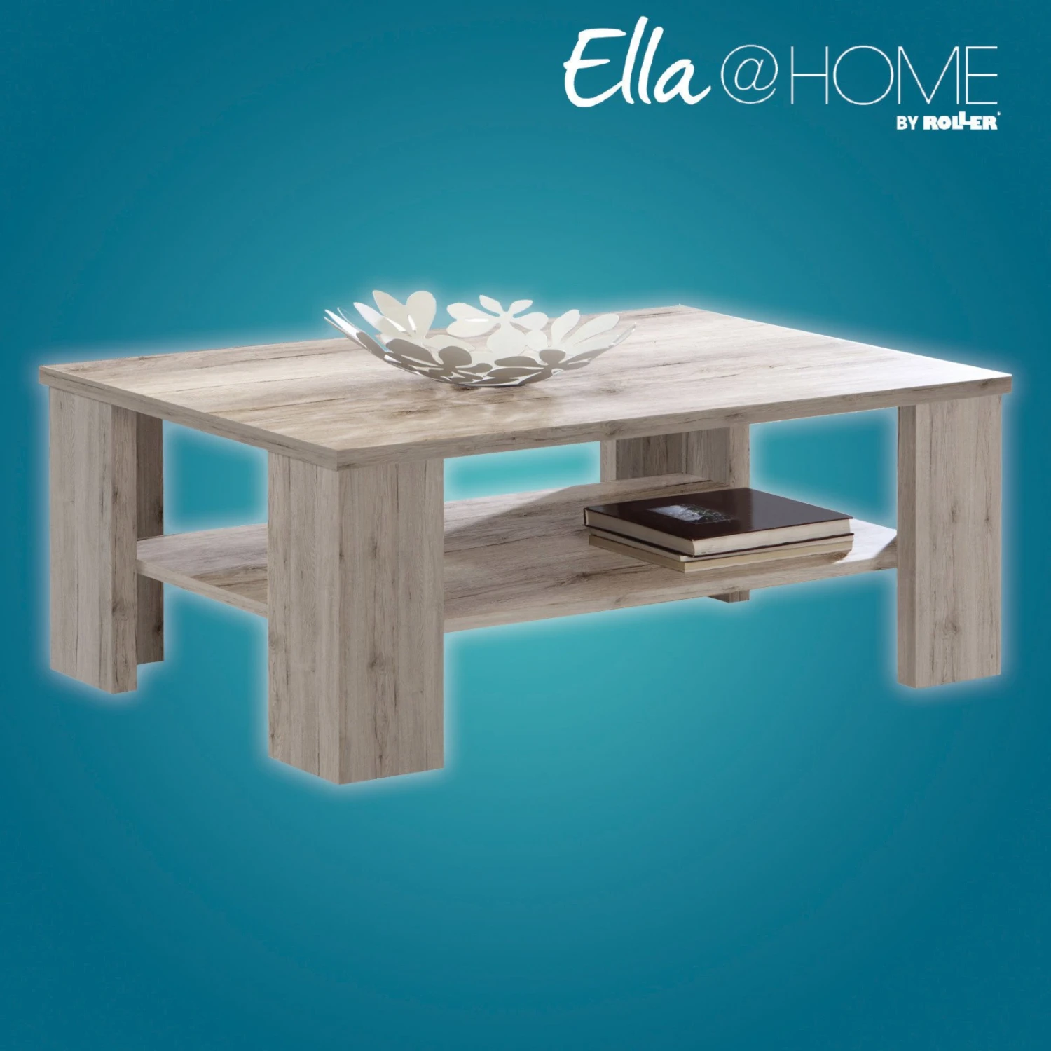 Ella@HOME Couchtisch - Sandeiche - mit Ablage 1 Ella@HOME Couchtisch - Sandeiche - mit Ablage