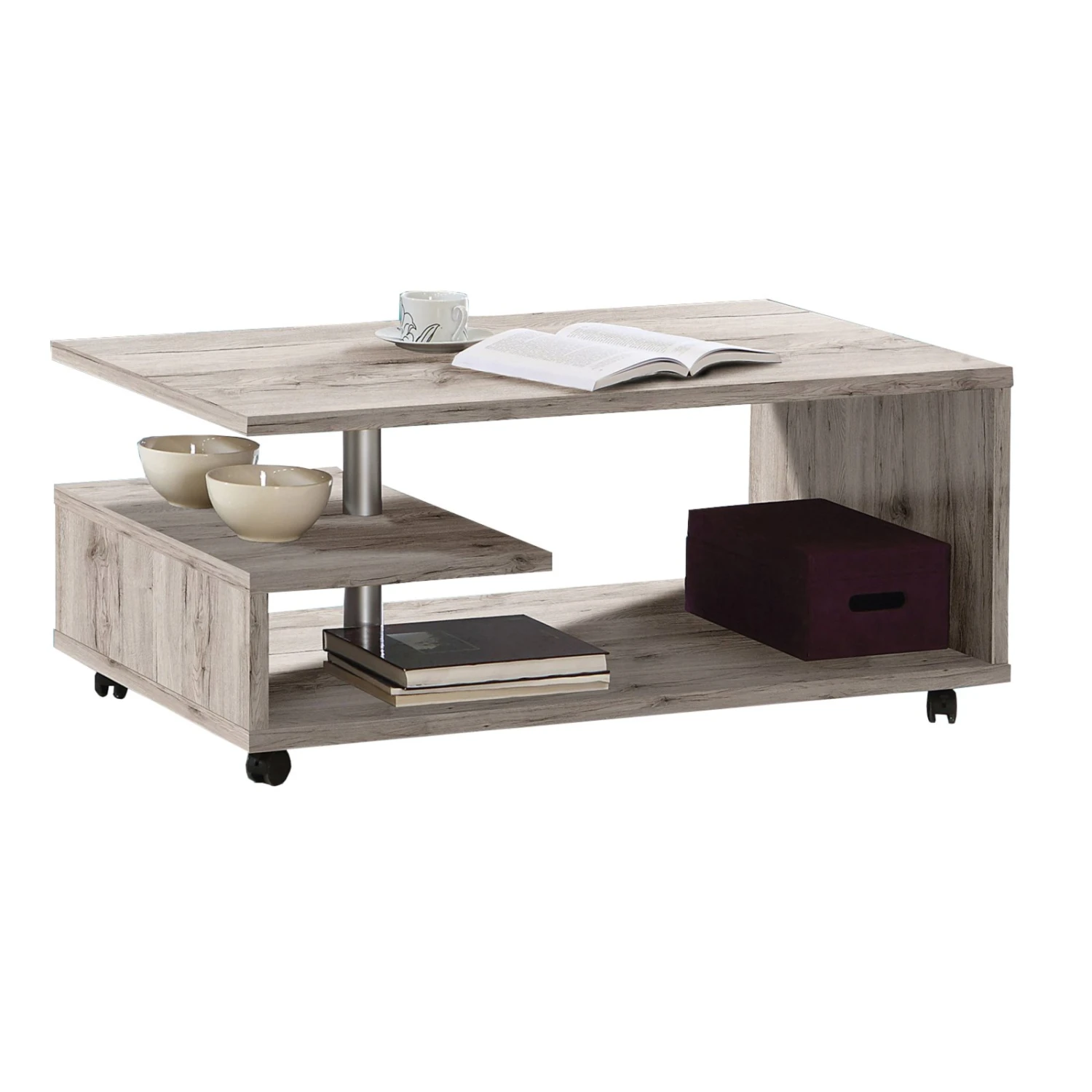 Ella@HOME Couchtisch - Sandeiche - rollbar 2 Ella@HOME Couchtisch - Sandeiche - rollbar – Bild 2