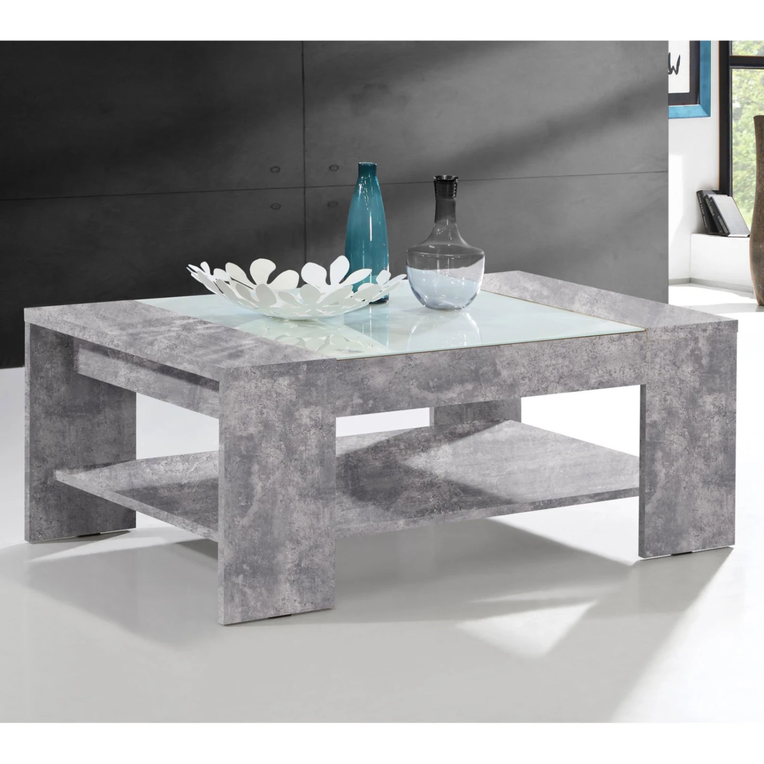 Couchtisch - Beton - Glaseinlage 4 Couchtisch - Beton - Glaseinlage – Bild 4