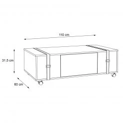 Couchtisch - Old Wood Vintage - mit Schubkasten -Wohnzimmer Verkäufe 1023008100 07 1600Wx1600H