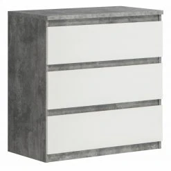 Kommode - Betonoptik-weiß - 77 cm breit