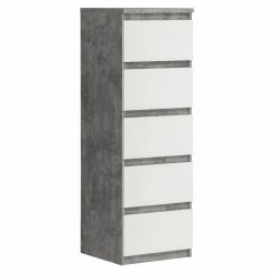 Kommode - Betonoptik-weiß - 42 cm breit