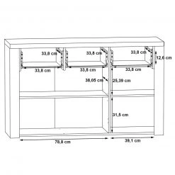 Sideboard - Sonoma Eiche - 136 cm -Wohnzimmer Verkäufe 1023009700 06 1600Wx1600H