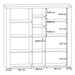 Highboardvitrine - Sonoma Eiche - 146 cm -Wohnzimmer Verkäufe 1023009800 06 1600Wx1600H