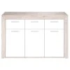 Sideboard - Sandeiche-weiß - 135,4 cm breit