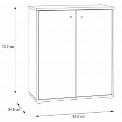 Kommode - Sonoma Eiche - 74 cm breit - zwei Türen -Wohnzimmer Verkäufe 1023010202 06 1600Wx1600H
