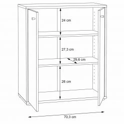 Kommode - Sonoma Eiche - 74 cm breit - zwei Türen -Wohnzimmer Verkäufe 1023010202 07 1600Wx1600H
