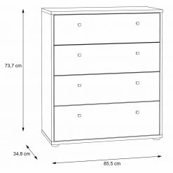 Kommode - Sonoma Eiche - 74 cm breit - vier Schubkästen 13 Kommode - Sonoma Eiche - 74 cm breit - vier Schubkästen -Wohnzimmer Verkäufe 1023010402 06 1600Wx1600H
