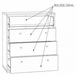 Kommode - Sonoma Eiche - 74 cm breit - vier Schubkästen 14 Kommode - Sonoma Eiche - 74 cm breit - vier Schubkästen -Wohnzimmer Verkäufe 1023010402 07 1600Wx1600H