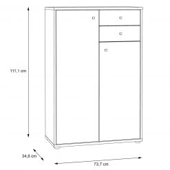 Kommode - Artisan Eiche - 74 cm breit - je zwei Türen und Schubkästen -Wohnzimmer Verkäufe 1023011300 03 1600Wx1600H