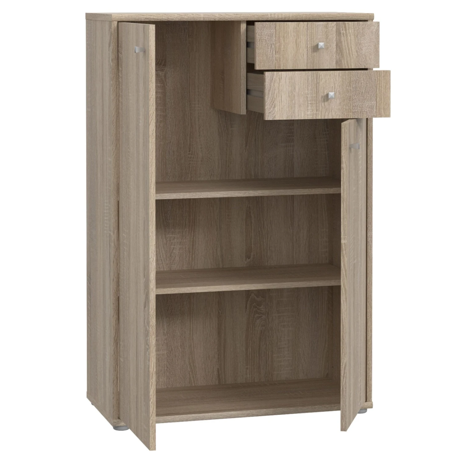 Kommode - Sonoma Eiche - 74 cm breit - je zwei Türen und Schubfächer 3 Kommode - Sonoma Eiche - 74 cm breit - je zwei Türen und Schubfächer – Bild 3