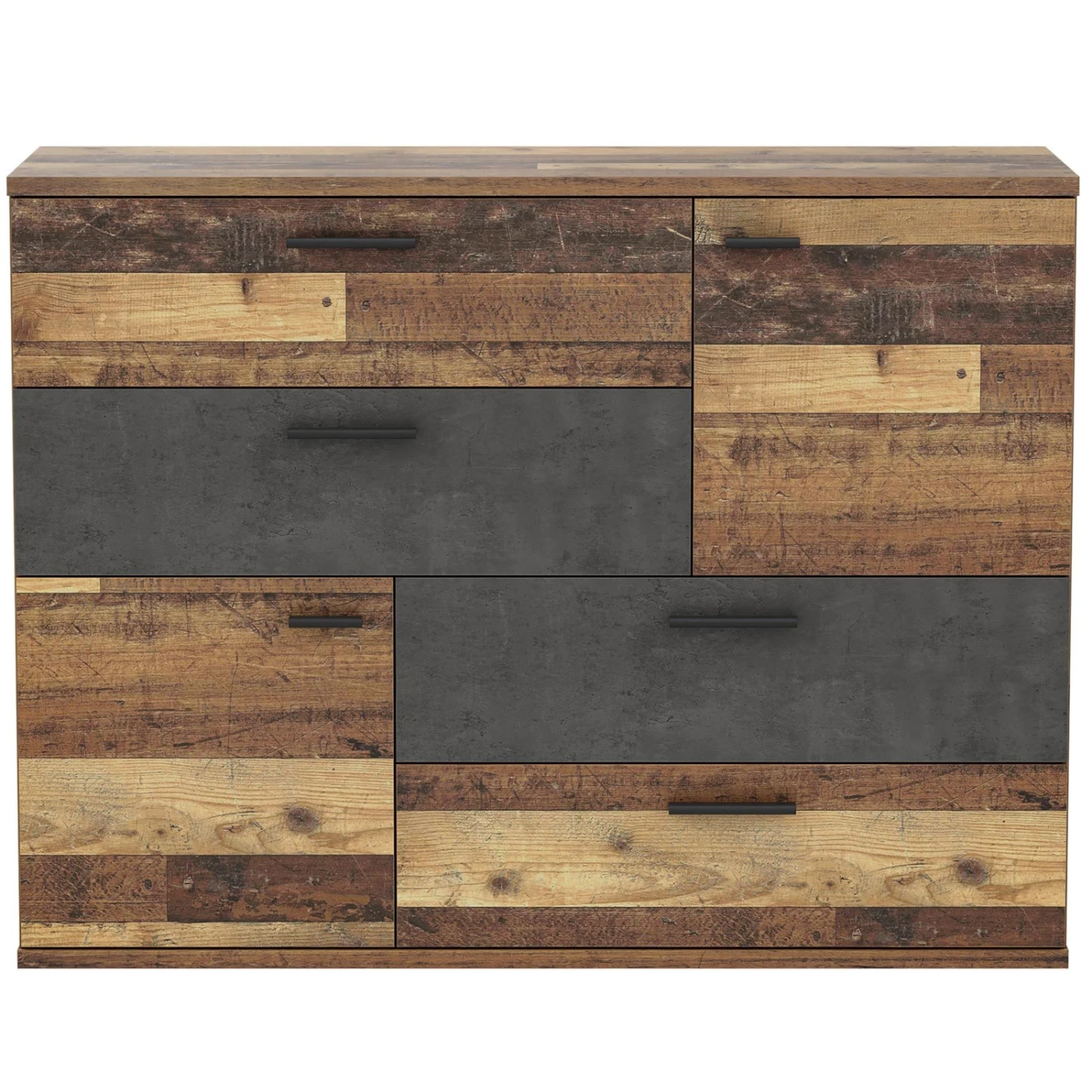 Sideboard - Old Wood Vintage - Beton-Optik - 125 cm 2 Sideboard - Old Wood Vintage - Beton-Optik - 125 cm – Bild 2