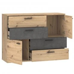 Sideboard - Artisan Eiche - Beton-Optik - 125 cm -Wohnzimmer Verkäufe 1023012805 03 1600Wx1600H