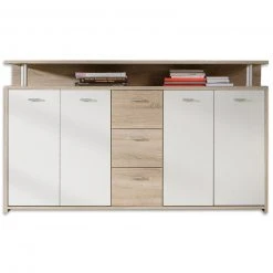 Sideboard - Sonoma Eiche-weiß - 152 cm