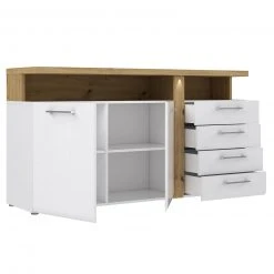 Sideboard - weiß Hochglanz - Artisan Eiche - 163 cm -Wohnzimmer Verkäufe 1023015400 04 1600Wx1600H