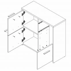Kommode - Sonoma Eiche-weiß - 77 cm breit -Wohnzimmer Verkäufe 1023015803 03 1600Wx1600H