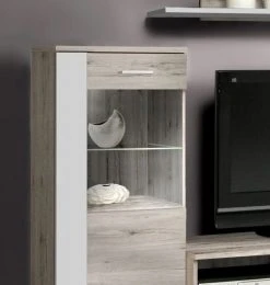 Wohnwand - Sandeiche-weiß - 4-teilig - Beleuchtung -Wohnzimmer Verkäufe 1023016700 03 1600Wx1600H