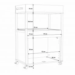 Hausbar - Sonoma Eiche - auf Rollen -Wohnzimmer Verkäufe 1023017100 05 1600Wx1600H