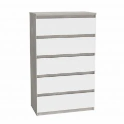 Kommode - Betonoptik-weiß - 77 cm