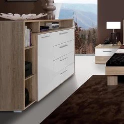 Sideboard - Sonoma Eiche-weiß - 153 cm -Wohnzimmer Verkäufe 1023018200 03 1600Wx1600H