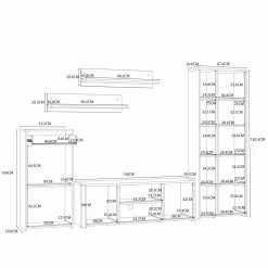 5-teilige Wohnwand - Old Wood Vintage - Betonoptik 14 5-teilige Wohnwand - Old Wood Vintage - Betonoptik -Wohnzimmer Verkäufe 1023018700 07 1600Wx1600H