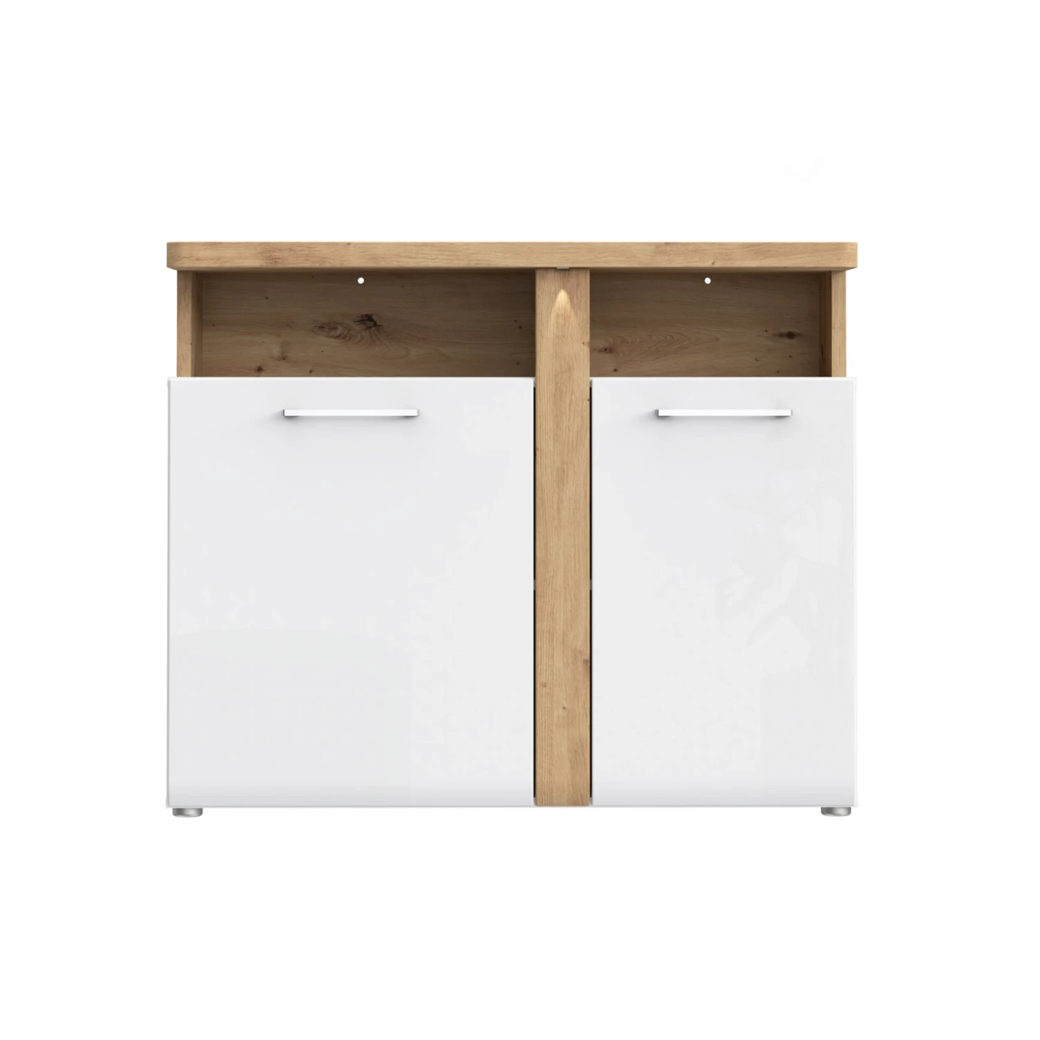 Kommode - weiß-Artisan Eiche - LED-Beleuchtung - 104 cm breit 2 Kommode - weiß-Artisan Eiche - LED-Beleuchtung - 104 cm breit – Bild 2