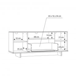 Lowboard - weiß Hochglanz-Betonoptik - 2 Türen - 139 cm breit 7 Lowboard - weiß Hochglanz-Betonoptik - 2 Türen - 139 cm breit -Wohnzimmer Verkäufe 1023019500 03 1600Wx1600H