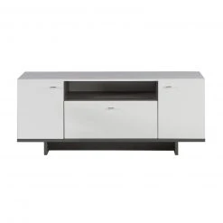 Lowboard - weiß Hochglanz-Betonoptik - 2 Türen - 139 cm breit