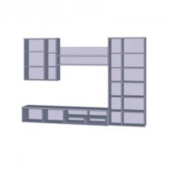 Anbauwand - Schlammeiche-Schwarzeiche - mit Beleuchtung -Wohnzimmer Verkäufe 1023019800 03 1600Wx1600H