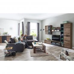 Anbauwand - Schlammeiche-Schwarzeiche - mit Beleuchtung -Wohnzimmer Verkäufe 1023019800 04 1600Wx1600H