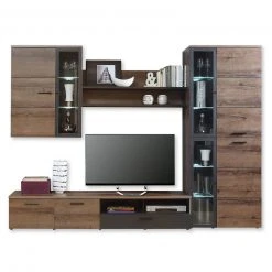 Anbauwand - Schlammeiche-Schwarzeiche - mit Beleuchtung -Wohnzimmer Verkäufe 1023019800 09 1600Wx1600H