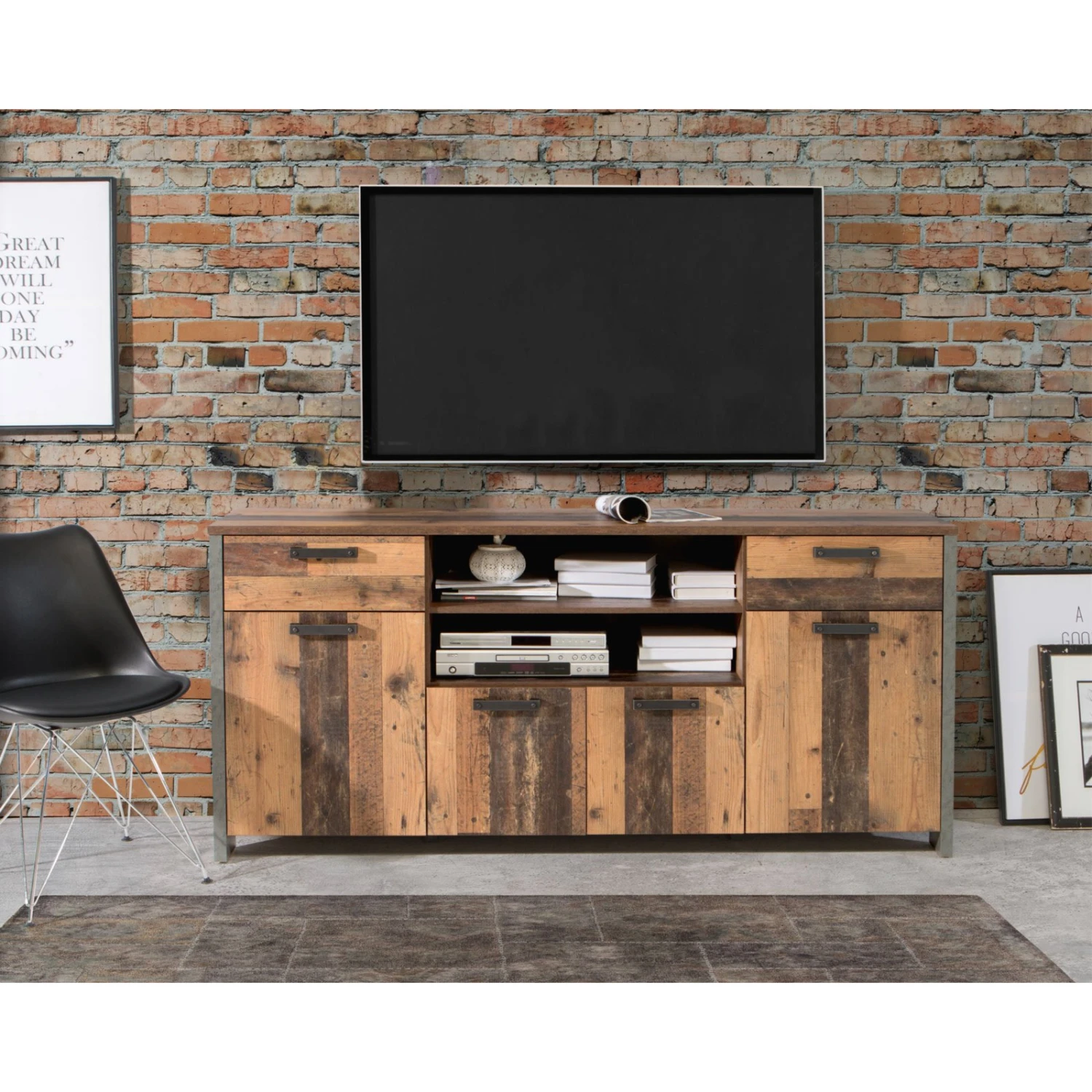 TV-Sideboard - Old Wood Vintage - 186 cm 2 TV-Sideboard - Old Wood Vintage - 186 cm – Bild 2