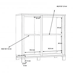 Kommode - Artisan Eiche - 2 Türen - 91 cm -Wohnzimmer Verkäufe 1023021300 08 1600Wx1600H