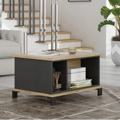 Couchtisch - Artisan Eiche-Schwarzeiche - 3 offene Fächer - 80 cm -Wohnzimmer Verkäufe 1023021600 04 1600Wx1600H