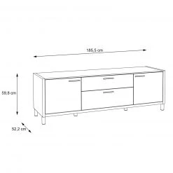 Lowboard - weiß - Cantania Eiche - 186 cm -Wohnzimmer Verkäufe 1023021800 04 1600Wx1600H