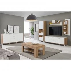 Lowboard - weiß - Cantania Eiche - 186 cm -Wohnzimmer Verkäufe 1023021800 05 1600Wx1600H