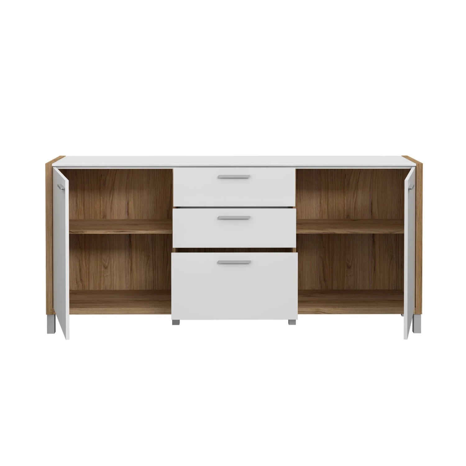 Sideboard - weiß - Cantania Eiche - 186 cm breit 2 Sideboard - weiß - Cantania Eiche - 186 cm breit – Bild 2