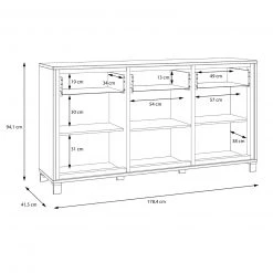 Sideboard - Artisan Eiche-Schwarzeiche - 3 Schubkästen - 178,4 cm -Wohnzimmer Verkäufe 1023023500 04 1600Wx1600H
