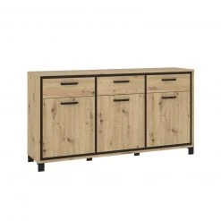 Sideboard - Artisan Eiche-Schwarzeiche - 3 Schubkästen - 178,4 cm