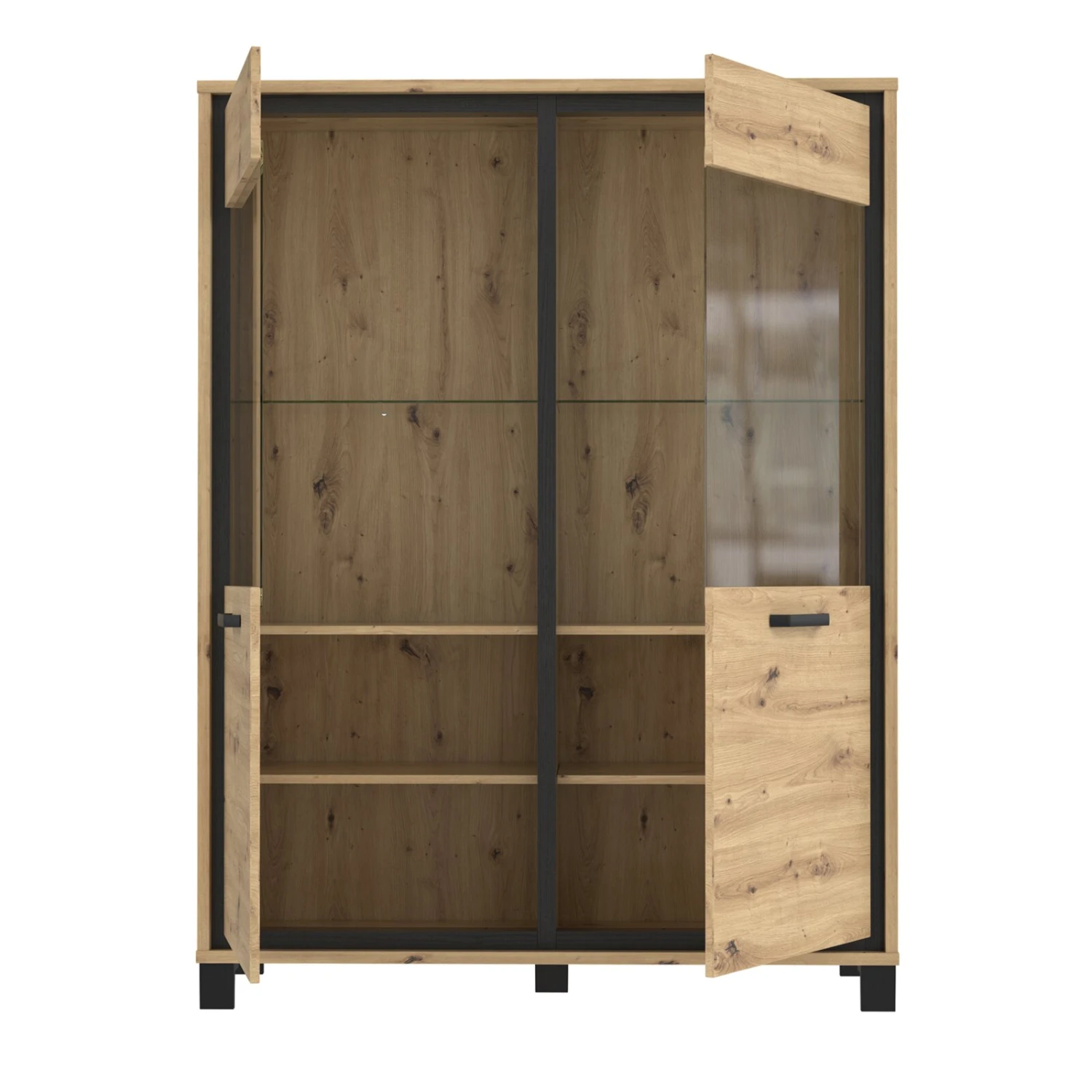 Highboardvitrine - Artisan Eiche-Schwarzeiche - 121 cm 2 Highboardvitrine - Artisan Eiche-Schwarzeiche - 121 cm – Bild 2