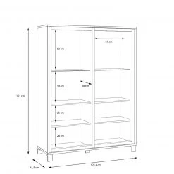Highboardvitrine - Artisan Eiche-Schwarzeiche - 121 cm 7 Highboardvitrine - Artisan Eiche-Schwarzeiche - 121 cm -Wohnzimmer Verkäufe 1023023600 03 1600Wx1600H
