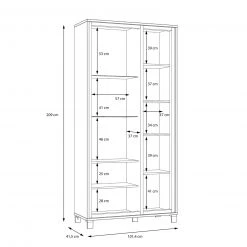 Vitrine - Artisan Eiche-Schwarzeiche - 209 cm hoch -Wohnzimmer Verkäufe 1023023700 03 1600Wx1600H