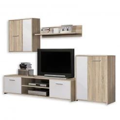 4-teilige Wohnwand - Sonoma Eiche - weiß -Wohnzimmer Verkäufe 1023025301 09 1600Wx1600H