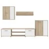 4-teilige Wohnwand - Sonoma Eiche - weiß