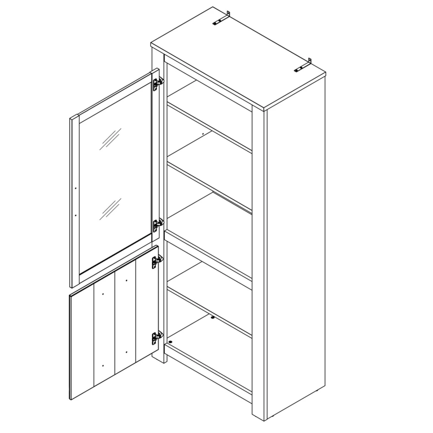 Vitrine - weiß-bianco Eiche - 77 cm breit 2 Vitrine - weiß-bianco Eiche - 77 cm breit – Bild 2
