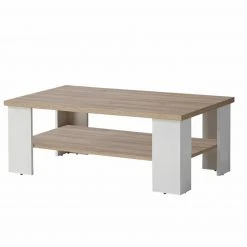 Couchtisch - weiß matt - Eiche bianco - 107 cm breit