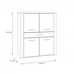 Highboard - Sonoma Eiche - 116 cm breit -Wohnzimmer Verkäufe 1023033200 04 1600Wx1600H