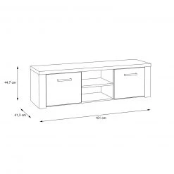 Lowboard - Sonoma Eiche - 2 offene Fächer -Wohnzimmer Verkäufe 1023033400 04 1600Wx1600H