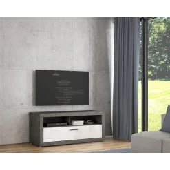 Lowboard - Betonoptik - weiß - 138 cm breit -Wohnzimmer Verkäufe 1023037200 04 1600Wx1600H