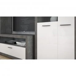 Lowboard - Betonoptik - weiß - 138 cm breit -Wohnzimmer Verkäufe 1023037200 08 1600Wx1600H